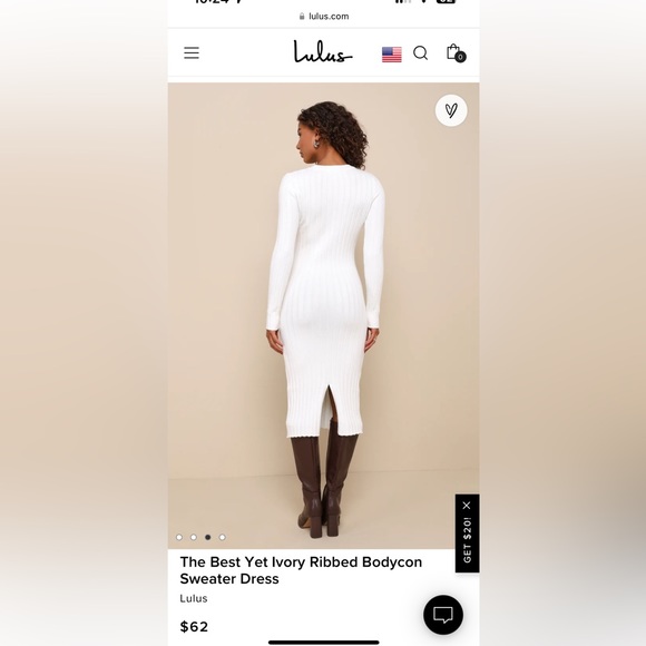 White sweater dress size Large. Never worn - Picture 2 of 2